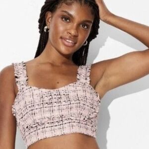 Wild Fable Tweed Boucle Tiny Crop Top- NWT